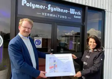 Presentation of anniversary certificate